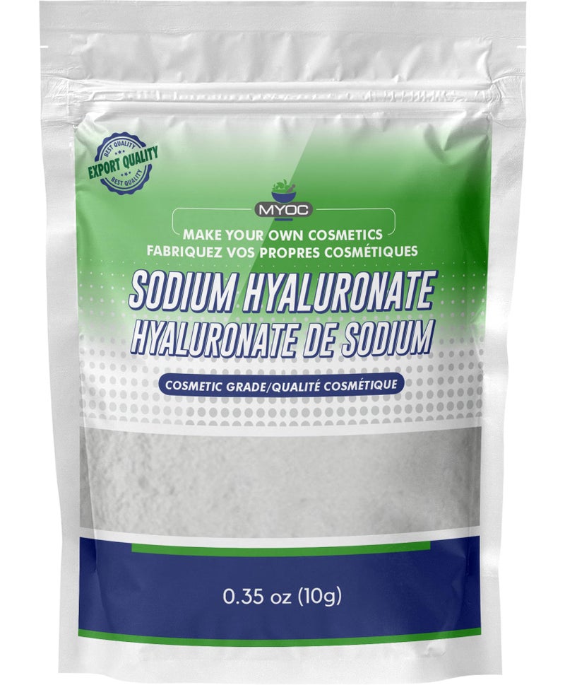 MYOC Sodium Hyaluronate Powder (Hyaluronic Acid Powder) - 10 g Sodium Hyaluronate Cosmetic Grade - Perfect Ingredients for Skin Hydration and Moisturisation - Image 1